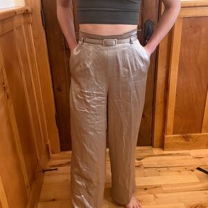 Oscar | Elegant Champagne Shiny Women's Trousers